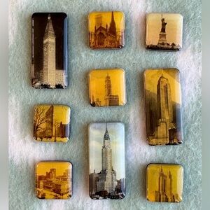Vintage NYC Cityscape Magnet Set